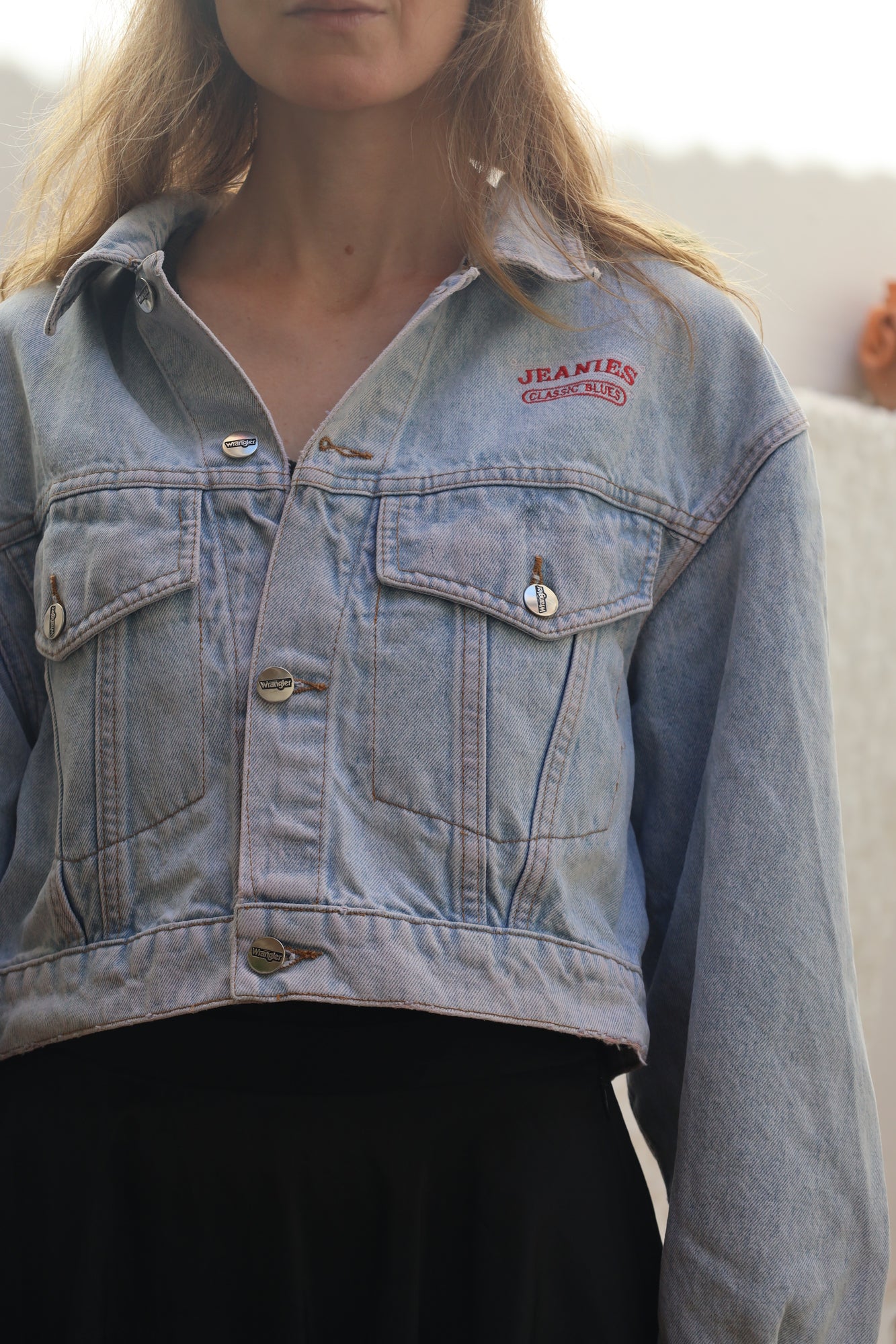 Vintage Wrangler Cropped Denim Jacket