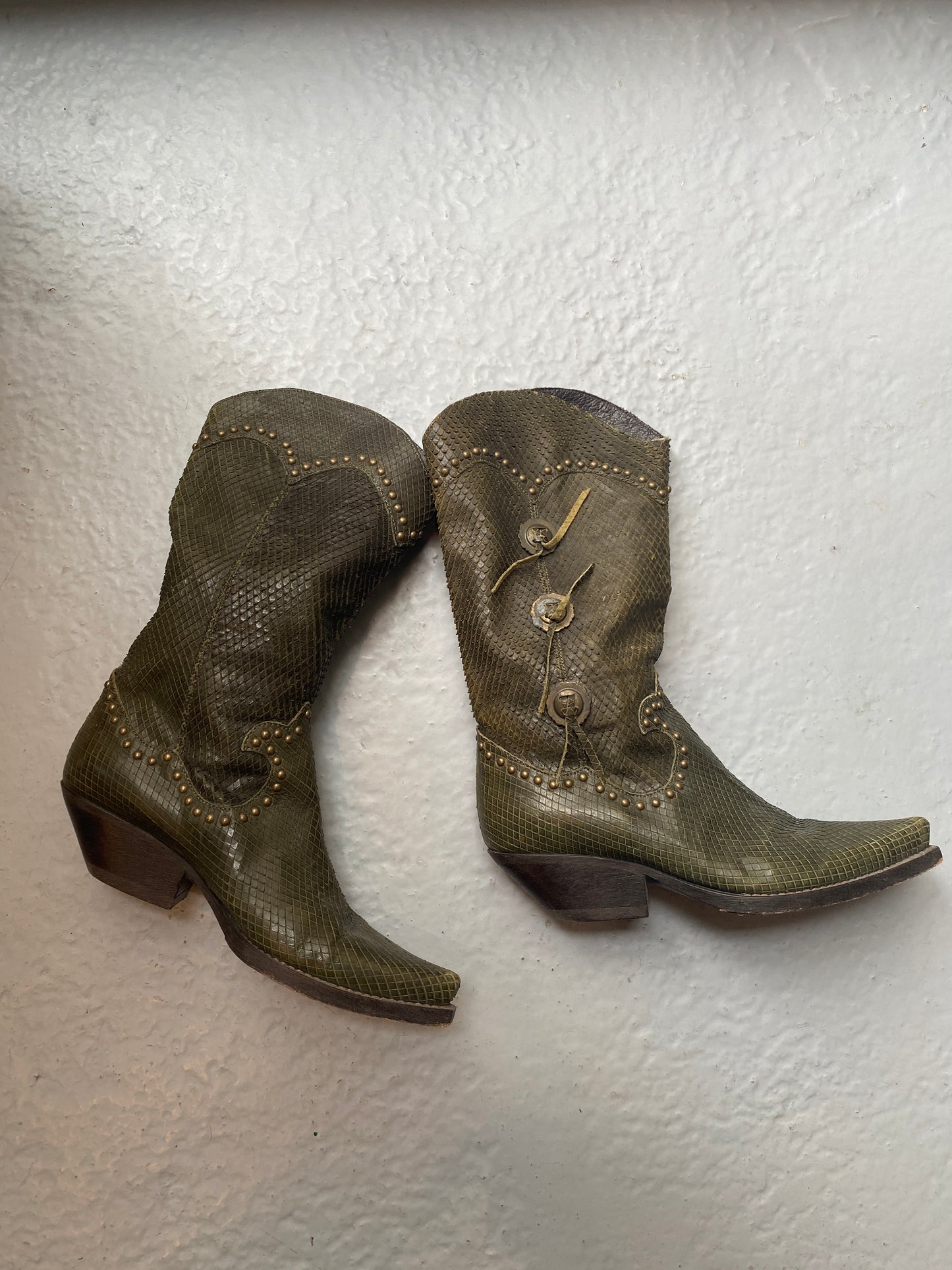 Vintage Fornarina Snakeskin Leather Boots
