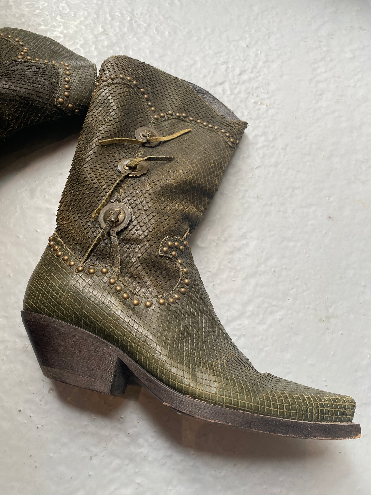 Vintage Fornarina Snakeskin Leather Boots