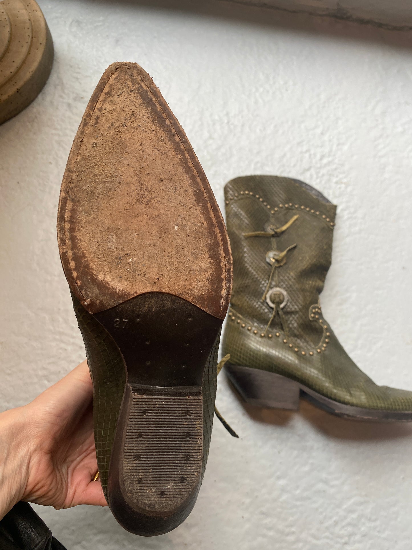 Vintage Fornarina Snakeskin Leather Boots