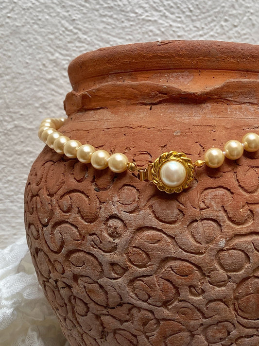 Talbots Classic Gold-Tone Pearl Necklace