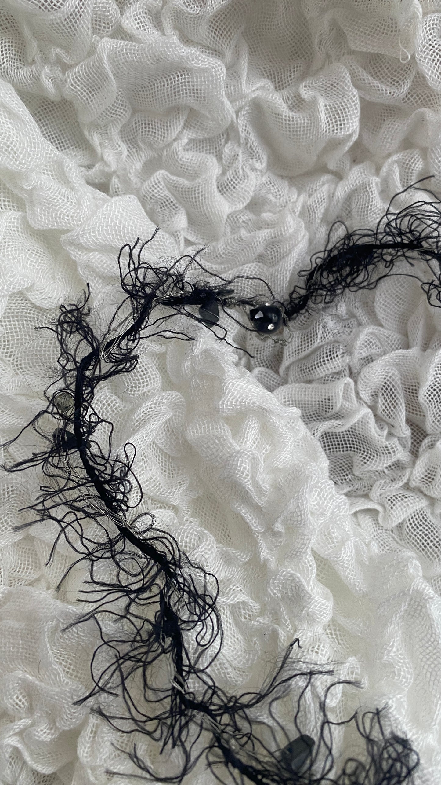 Handcrafted gothic-style necklace with selenite