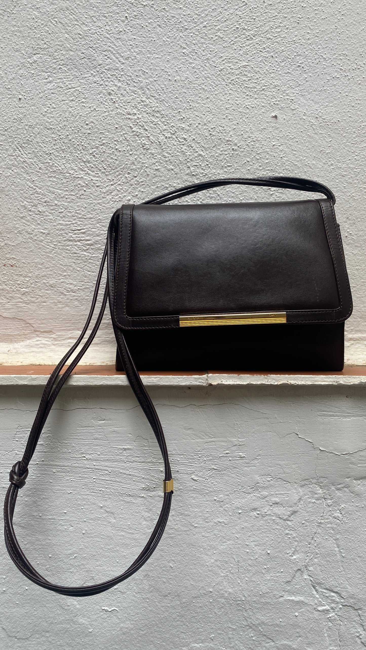 Vintage Montbui Dark Brown Leather Handbag