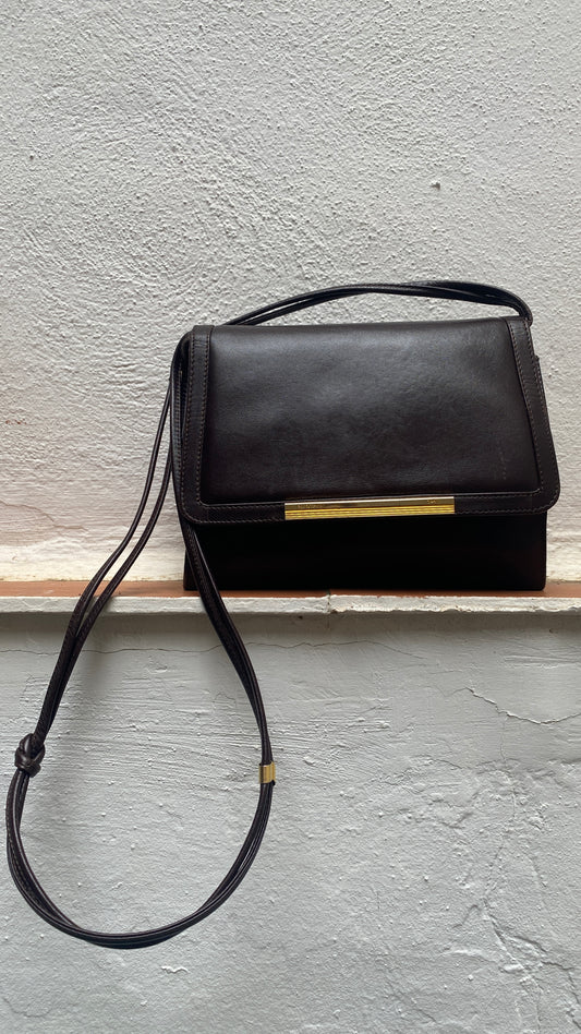 Vintage Montbui Dark Brown Leather Handbag