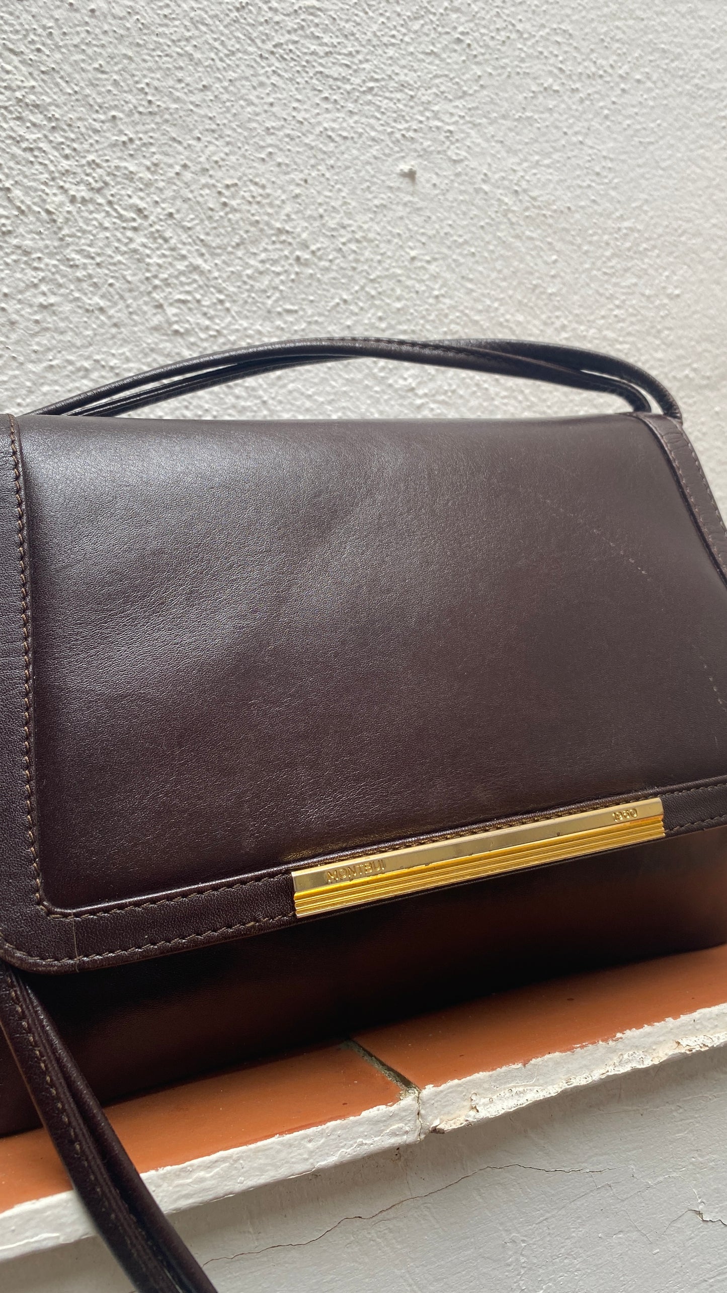 Vintage Montbui Dark Brown Leather Handbag